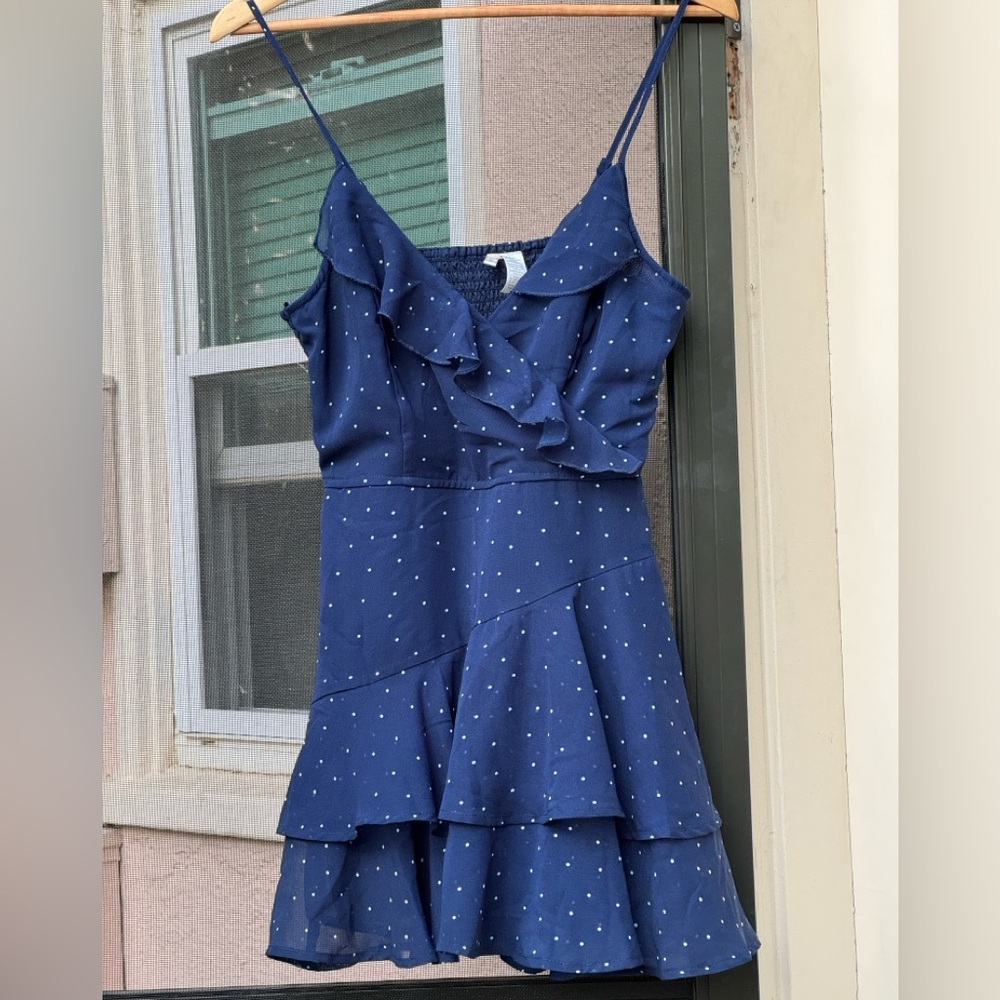 Navy mini romper dress